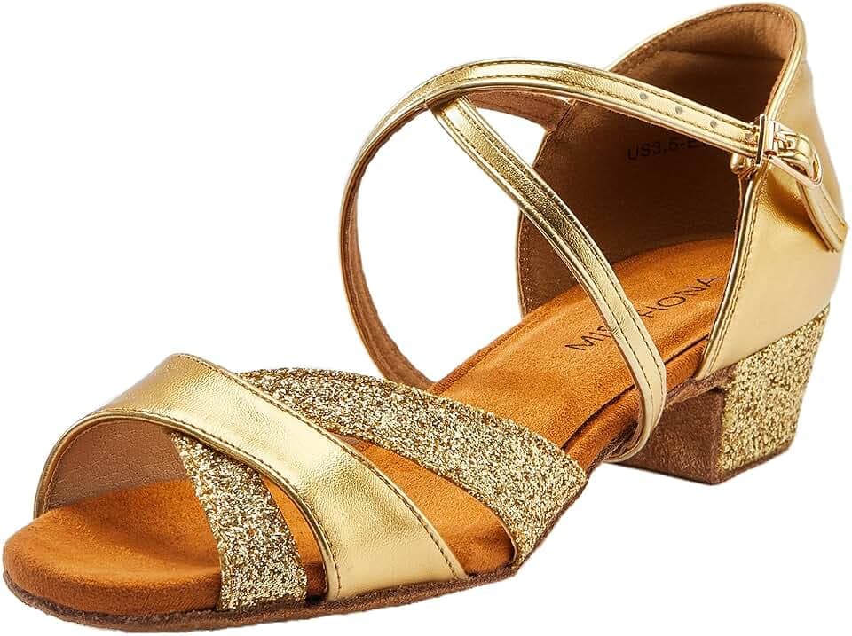 missfiona Mädchen Latein Tanzschuhe Glitzer Ballsaal Schuhe