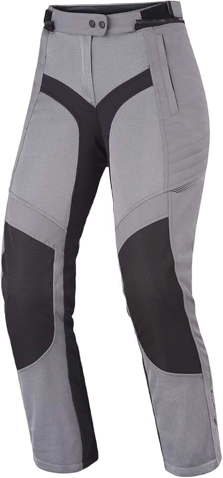 SHIMA JET - Atmungsaktive MESH-Paneele, Wasserdichte, Herausnehmbare Membrane, Level 2 Rückenprotektor inklusive, Erweiterte Einstellmöglichkeiten (Hose Damen, Grau, XS)