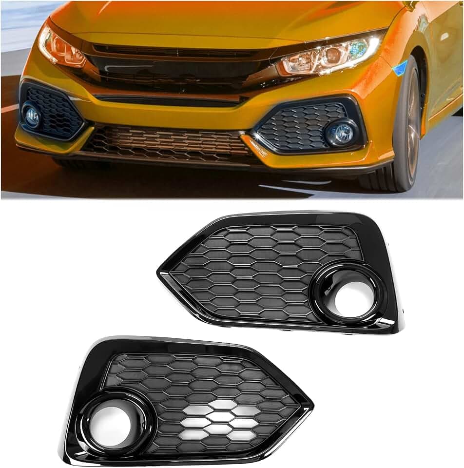HECASA Fog Light Cover Trim Compatible with 2017-2019 Honda Civic