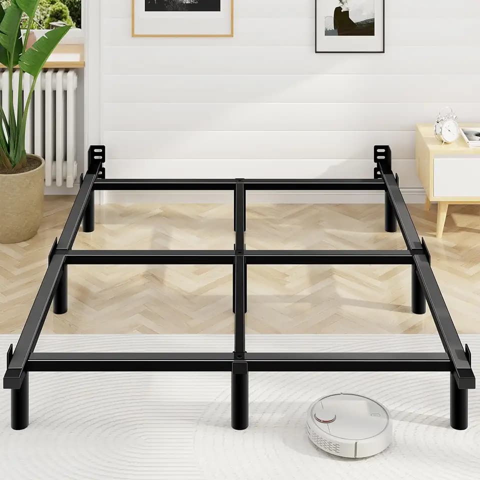 Queen Bed Frame, 7 Inch Heavy Duty Metal Base for Box Spring, 9 Legs