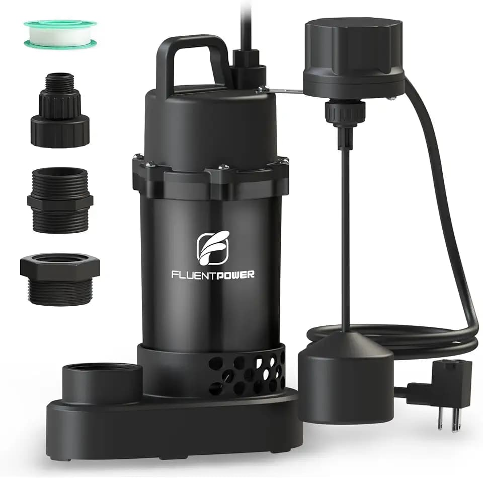FLUENTPOWER 3/4HP 3500GPH Submersible Sump Pump with Vertical Switch