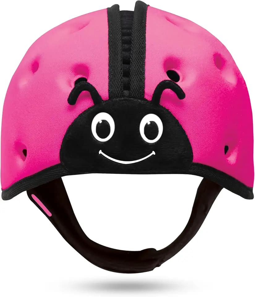 SafeheadBABY Soft Baby Head Protector Helmet for Crawling and Walking 7–24 Months – Ultra-Lightweight & Breathable Infant Safety Helmet that Grows with Your Baby (Head Circ. 40–52 cm) – Ladybird Pink