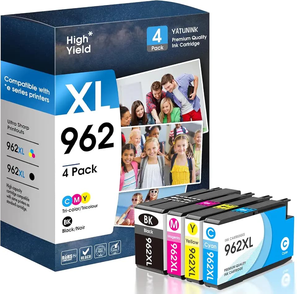 962XL Ink Cartridges Combo Pack Compatible for HP 962 Ink Cartridges Works with Officejet Pro 9015/9015e 9025/9025e 9020/9020e 9018/9018e 9010/9010e OfficeJet 9012/9012e