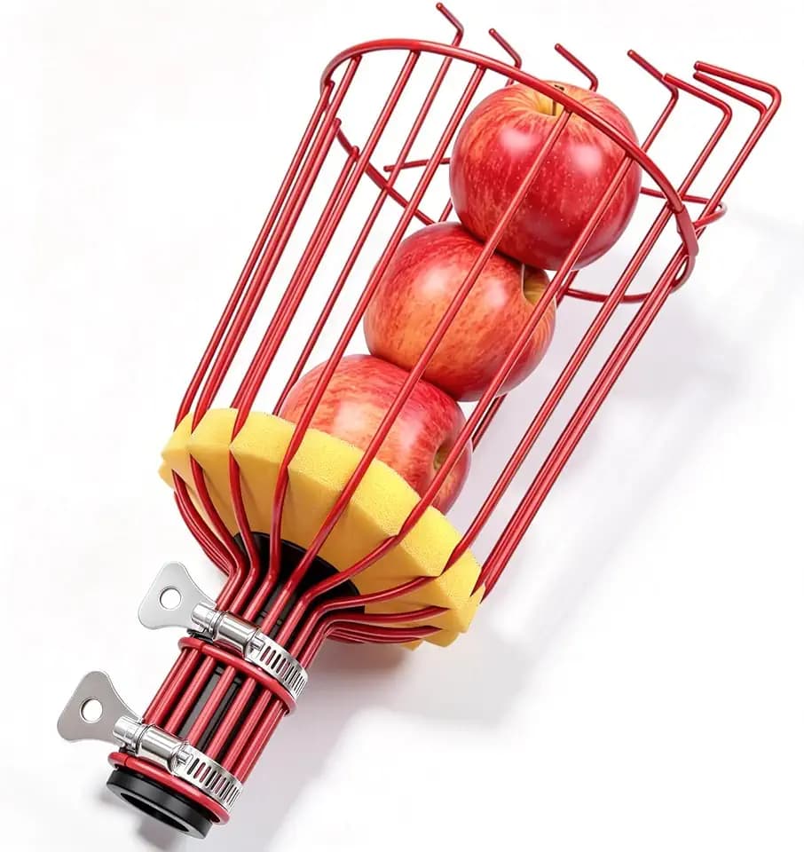ARTIPOLY Twist-On Fruit Picker Basket Head, Fits Standard US 3/4-inch Acme Threaded Pole, Sturdy Fruit Harvesting Tool for Apple, Avocado, Mango, Orange, Lemon, Pear (Head Only, Pole Not Included)