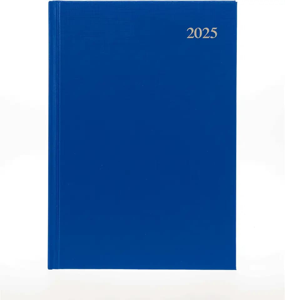 Collins Essential ESSA41.60-25 Business-Terminplaner 2025, A4, Tagesansicht, mit Ledernarbung, Hardcover, Blau