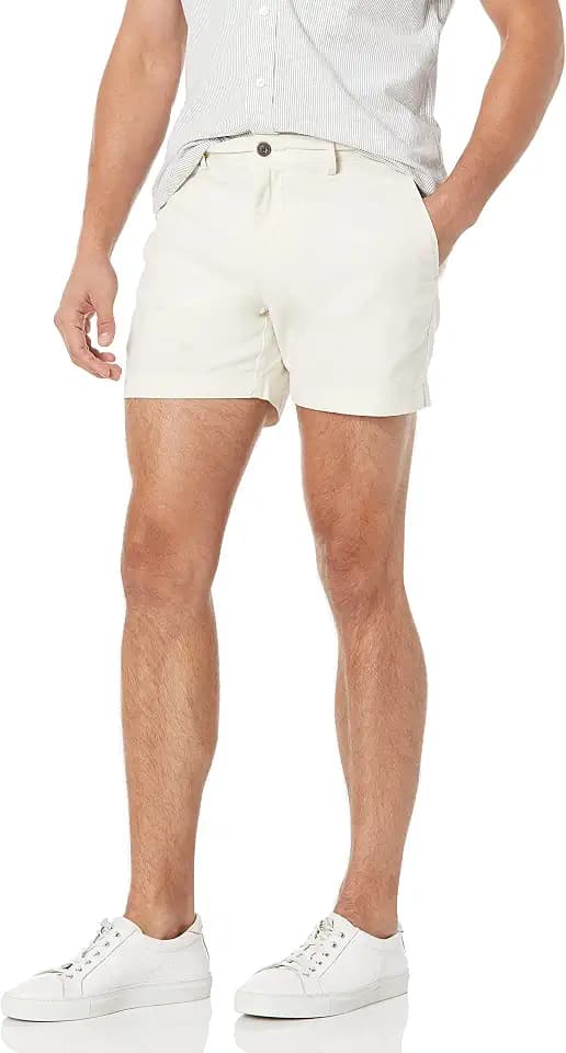 Amazon Essentials Men's Slim-Fit 5" Lightweight Comfort Stretch Oxford Cotton Shorts
