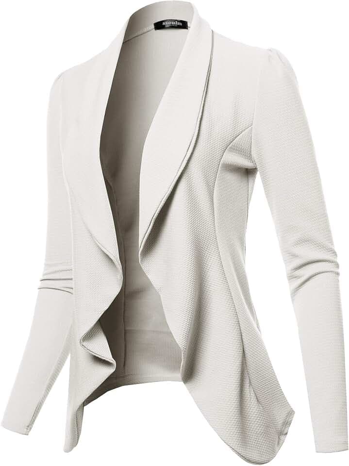 SSOULM Women's Casual Stretch Blazer - Professional Notch Lapel Work Office Jacket, Lightweight All-Day Comfort (S-3XL)