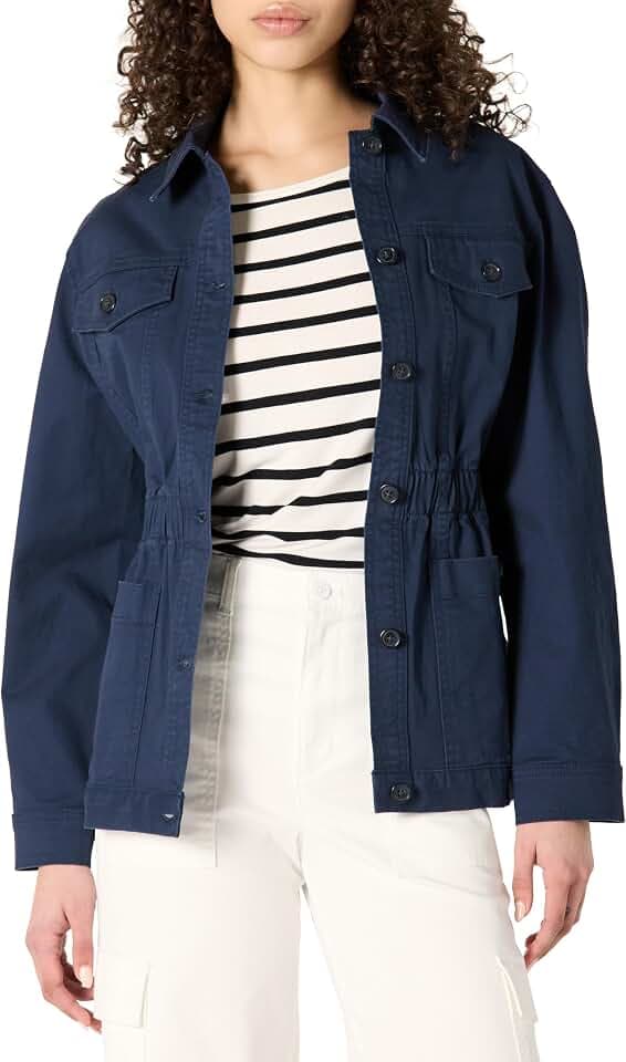 Amazon Essentials Damen Utility Jacke aus Baumwolltwill Funktionsjacke für Outdoor und Übergang