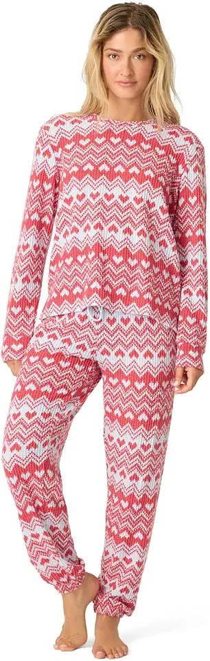 PJ Salvage Women's [Amazon Exclusive] Brushed Thermal Jogger 2-piece Pj Set