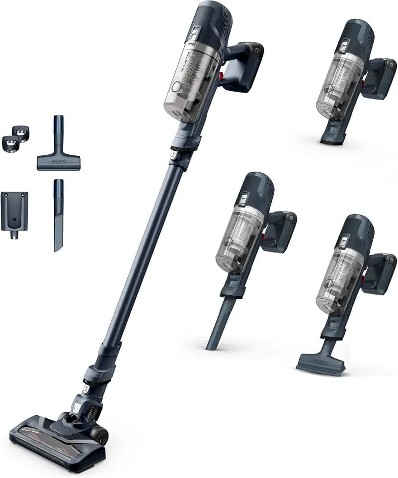 Rowenta X-Pert 6.60 Akkustaubsauger, 100W Leistung, 45 Min Laufzeit, kabellos & beutellos, LED-Bürstenkopf, sehr leicht, 0,55 l Staubbehälter, inkl. Fugendüse & Wandhalterung, schwarz, RH6831EO