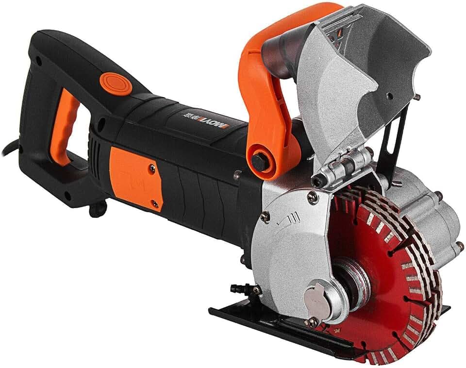 BuoQua Mauernutfräse Wandfräse 5000 U/min Wand Chaser Maschine 4800Watt Wand Groove Schneidemaschine Stoßmaschine 42mm für Ziegel Granit Marmor Beton Cutter Notcher Groover mit 5 x Sägeblätter