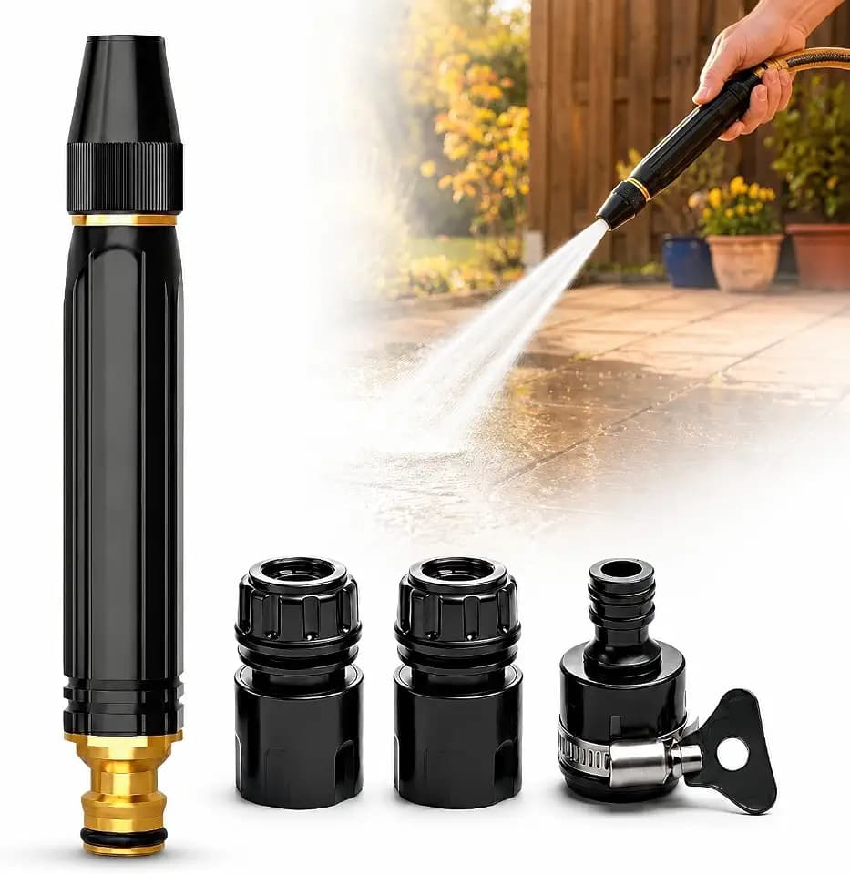 Heavy Duty Metal Hose Nozzle for Garden Hose, High Pressure Water Gun