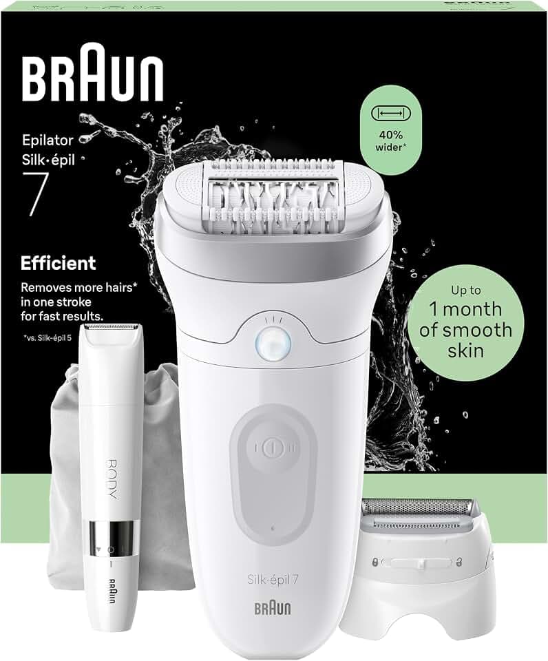 Braun Epilierer Damen Silk·épil 7, Ladyshaver, 7-441, Silber