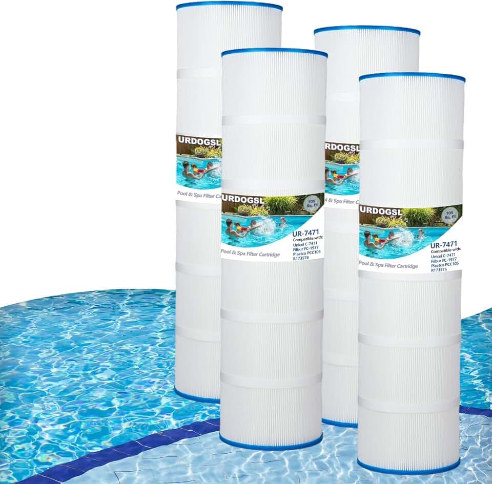 Pool Filters Cartridge Compatible with Unicel C-7471, Filbur FC-1977, Clean and Clear Plus 420, Pleatco PCC105, 178584, R173576, 817-0106, CCP420, 105 Sq. Ft.,4 Pack