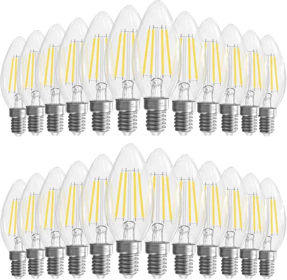 5000K Daylight E12 Candelabra Bulb, B10 LED Chandelier Light Bulbs, 24 Pack