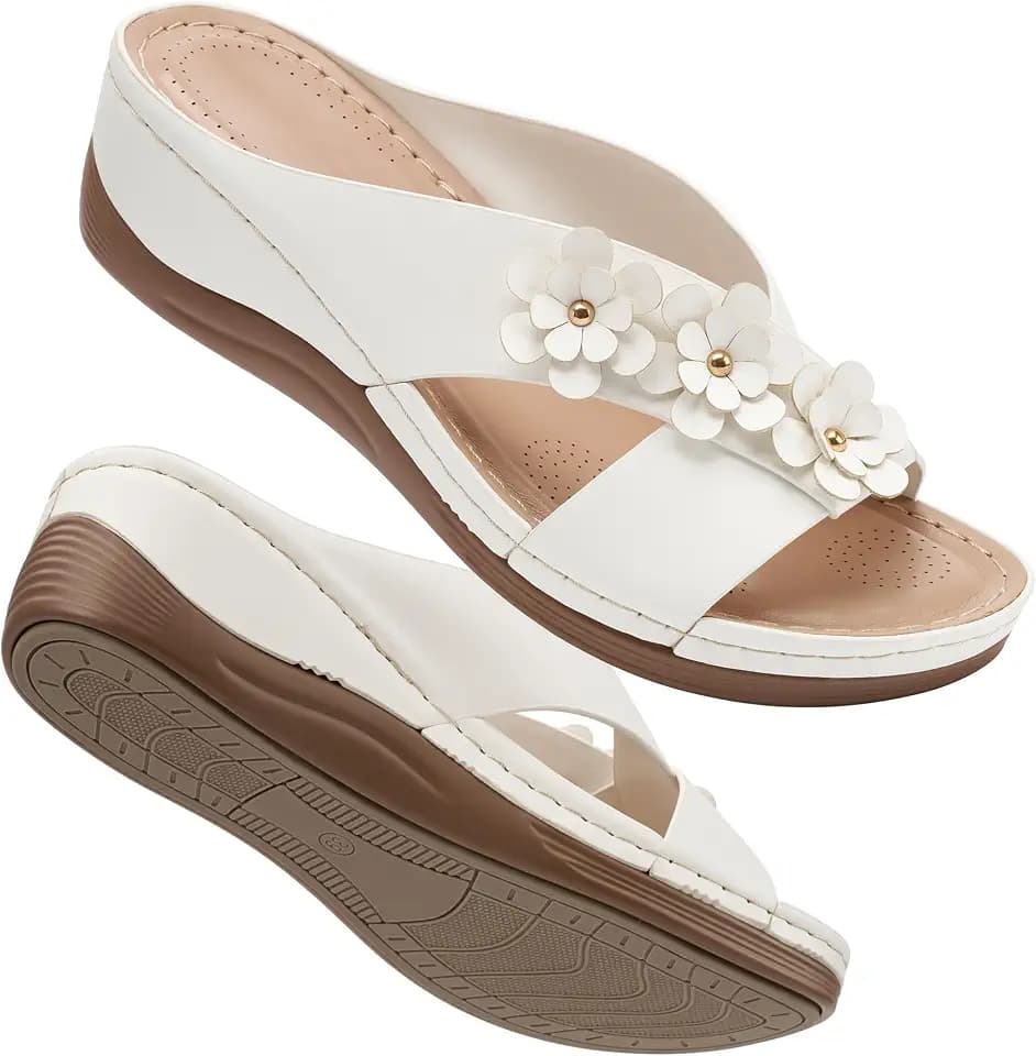 Wedge Sandals for Women: Summer Dressy Slides Cushioned Shoes