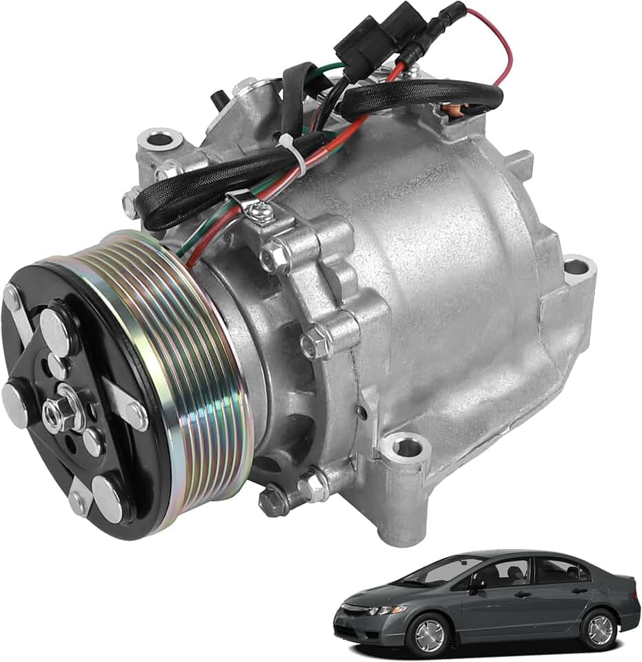 Car A/C Compressor Compatible with 06-11 Honda Civic 1.8L