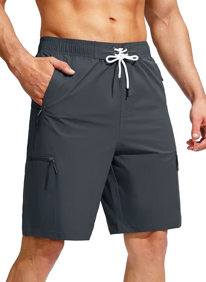 Kayrth Men's Swim Trunks Quick Dry Board Shorts with 5 Pockets Swimsuit Swimwear for Men - No Mesh Liner