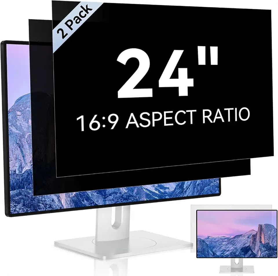 [2 Pack] 24 Inch Computer Privacy Screen Filter for 16:9 Widescreen Monitor