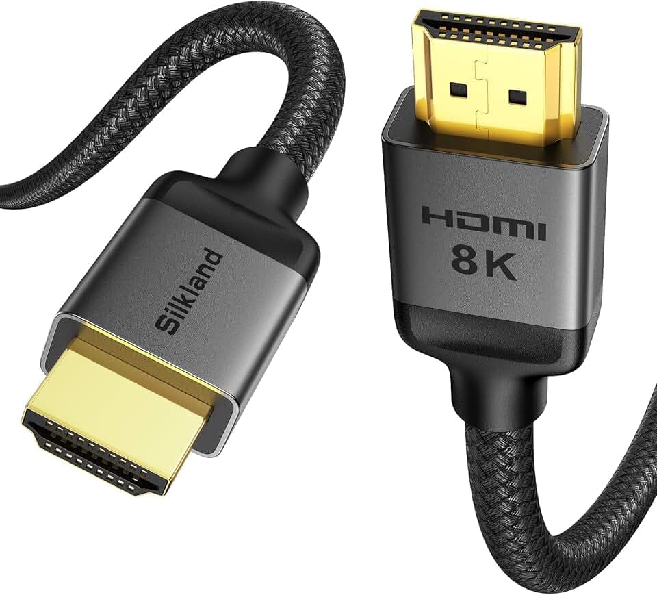 Silkland Long 33FT HDMI 2.1 Cable 48Gbps 10K 8K, Ultra High Speed Braided
