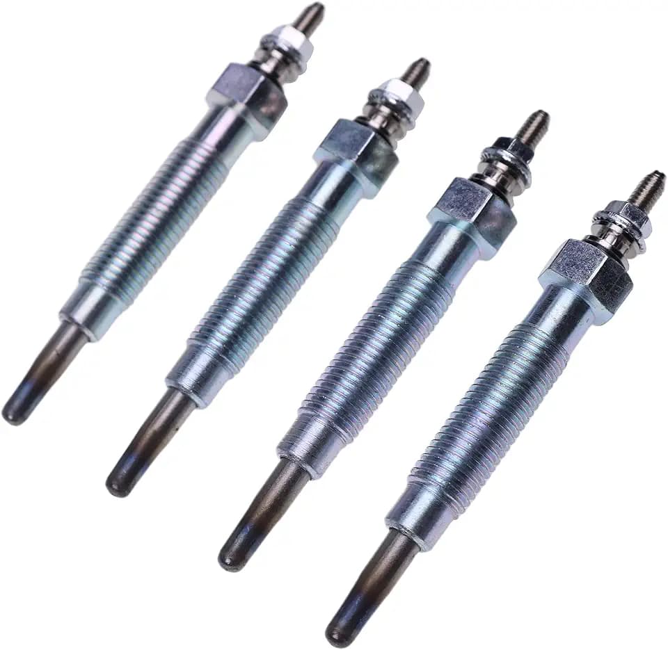 Glow Plug 4pcs E6303-65511 Compatible with Kioti Tractor LK CK DK DS RX Series LK2554 LK2610 LK30 CK2510 CK27 CK30 CK35 DK35 DK40 DK45 DK50 DS3510 RX6010C Replaces E6301-65512(4pack)
