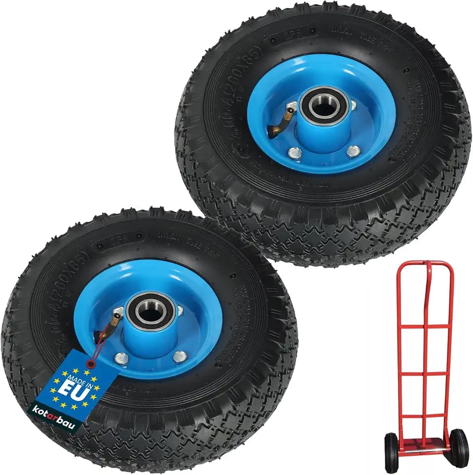 KOTARBAU® 2er Set Sackkarrenrad Sackkarre Vollgummireifen 260 x 85 mm 3.00-4 Verstärkt 4PR Reifen Komplettrad Reifen für Sackkarre Ersatzräder für Sackkarre Bollerwagen Ersatzrad