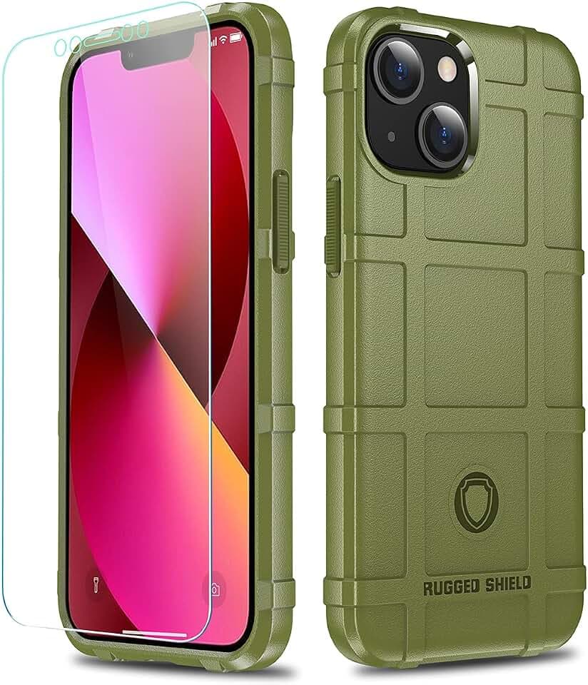 Schutzhülle für iPhone 13 Mini, robust, 2,4 m, sturzsicher, TPU, dicke Rüstung, taktische Schutzhülle, kompatibel mit 13 Mini (5,4 Zoll) – Armeegrün