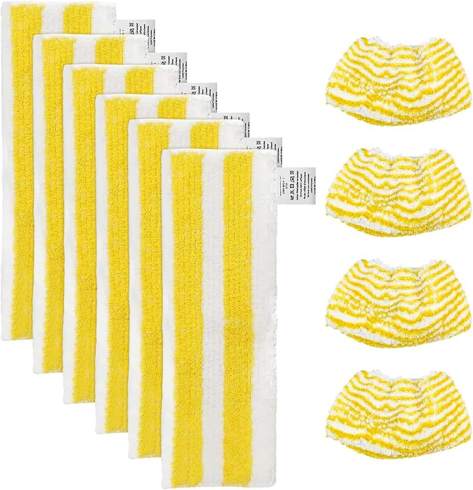 10 Stück Ersatz Mikrofaser Tuchset – Kompatibel für Kärcher Dampfreiniger EasyFix Wischmopp Ersatzbezug Set SC 2, SC 3, SC 4, SC 5 Dampfreiniger Bodendüse Mikrofaser Mop Zubehör für Alle Bodenarten