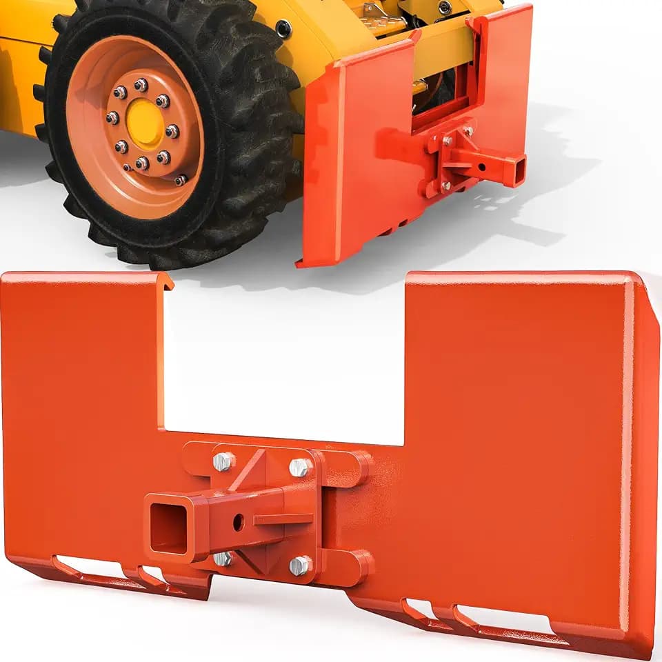 YINTATECH 3/8" Skid Steer Mount Plate with 2" Removable Hitch Receiver
