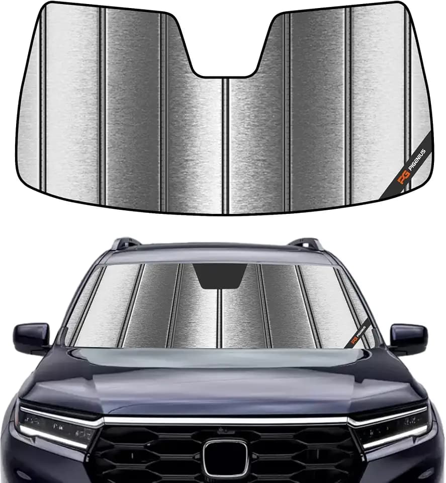 Pigenius Windshield Sunshade for Honda Pilot 2023-2026 Custom Front Window Shade - Metallic