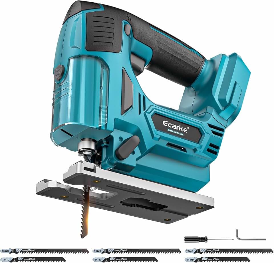 Ecarke Akku-Stichsäge mit Laser kompatibel mit Makita 18V (ohne Akku)