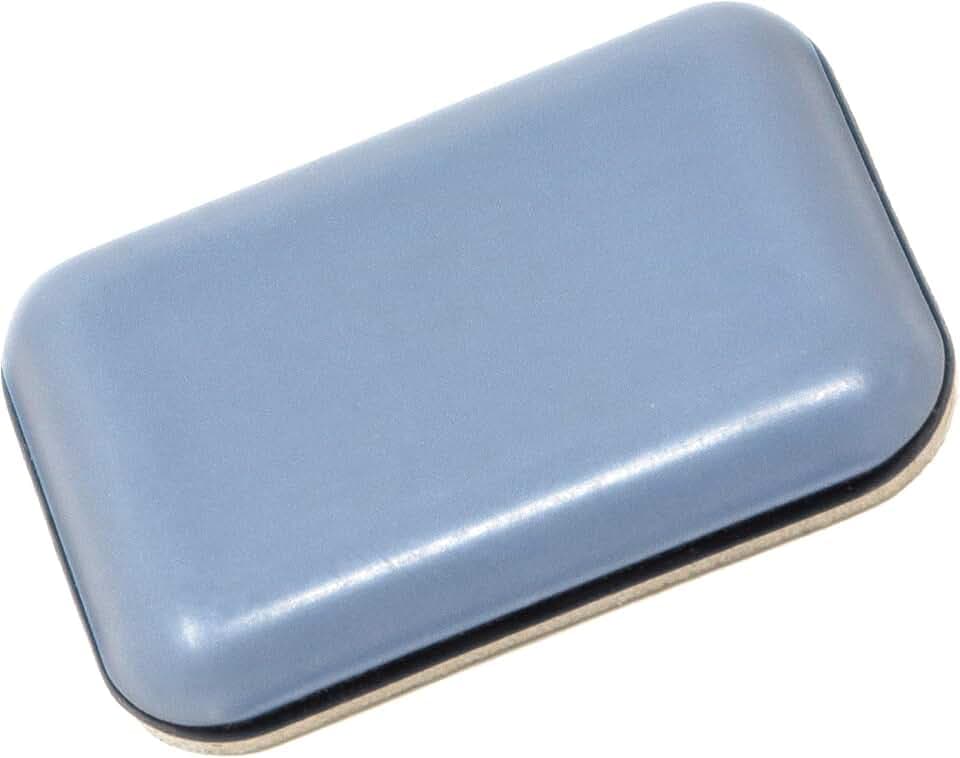 Adsamm® / 16 x Selbstklebende PTFE-Möbelgleiter/Grau-Blau / 24x34 mm/rechteckig / 5 mm Dicke Möbel- und Bodengleiter