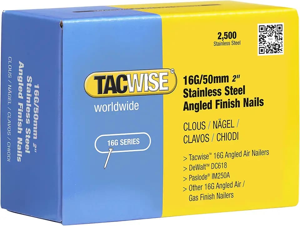 Tacwise 1225 Typ 16G / 50 mm Edelstahl-Stauchkopfnägel, 20°, 2500 Stück