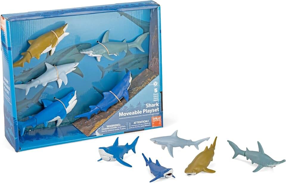 Wild Republic Moveable Shark Action Playset - 11"