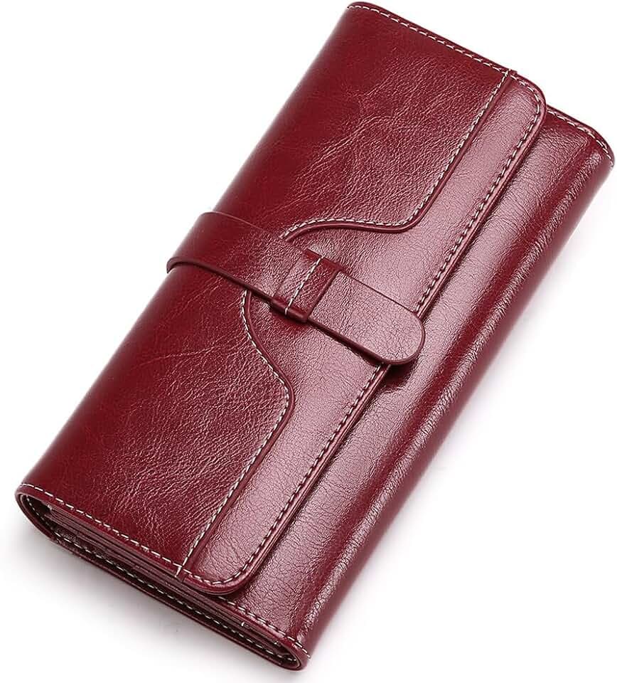 SENDEFN Wallets for Women Leather with RFID Blocking Trifold Credit Card Holder with ID Window Wallet