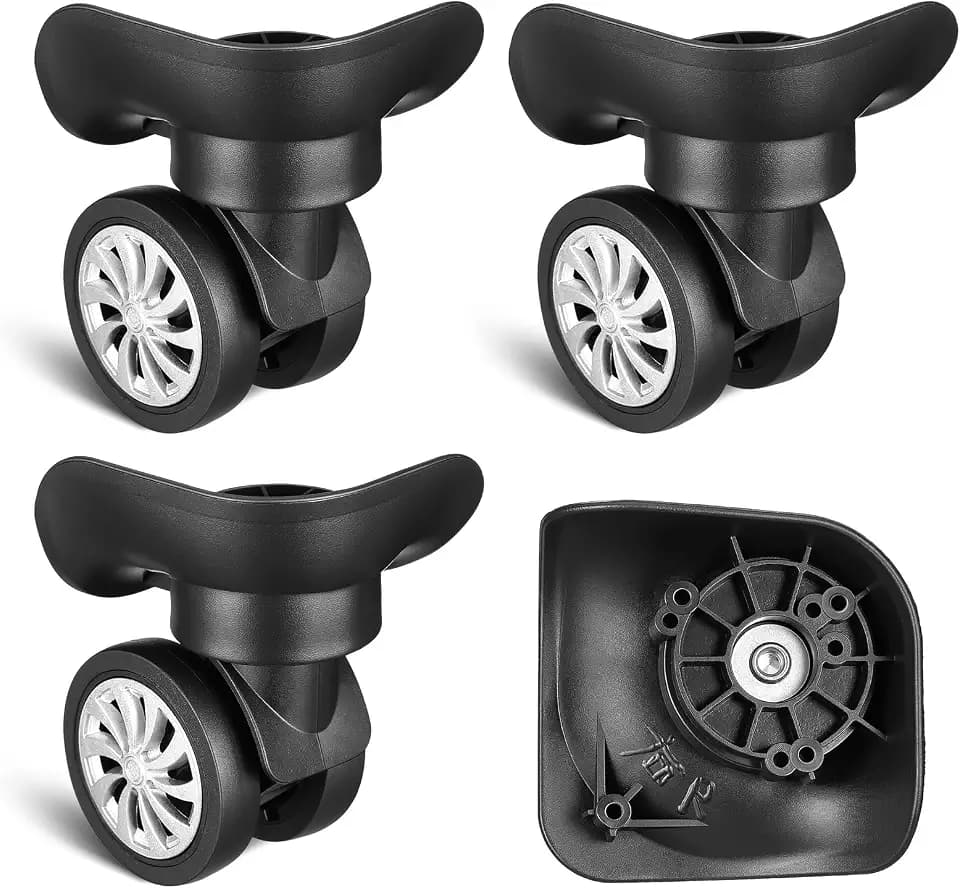 Abaodam Luggage Wheels Replacement Kit, 4 Pack Universal Swivel Wheels for Suitcase Repair, Smooth Rolling Caster Replacement Parts for Travel Luggage