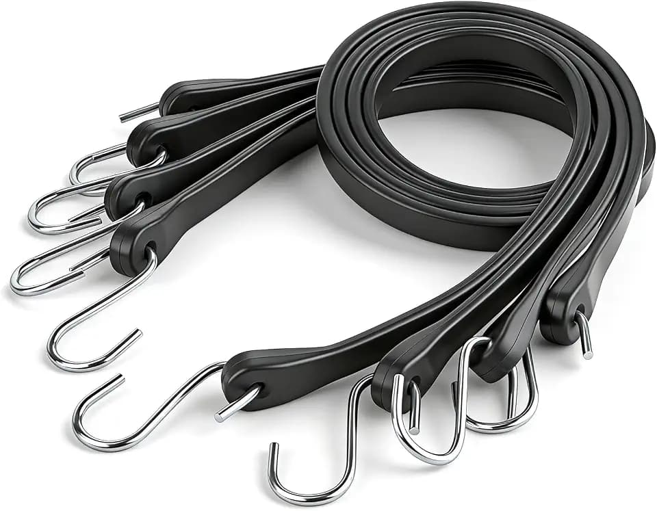 8 Stück Spanngummi mit S-Haken 54cm/21 Zoll Schwarze Expander EPDM Spanngurte Gummispanner UV-beständig Gummiband Stark für Outdoor Einsätze Geeignet