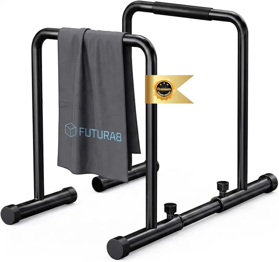 Calisthenics Futura8 Parallelstangen, rutschfeste Griffe, belastbar bis 150 kg, ideal für Bauchmuskeln und Liegestütze, Training zu Hause oder im Freien für Kraft und Balance