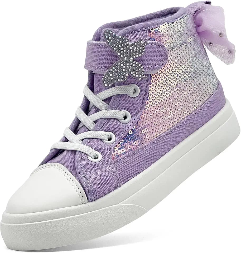 sharllen Kinder Turnschuhe Mädchen High-Top Glitzer Sneakers Sportschuhe
