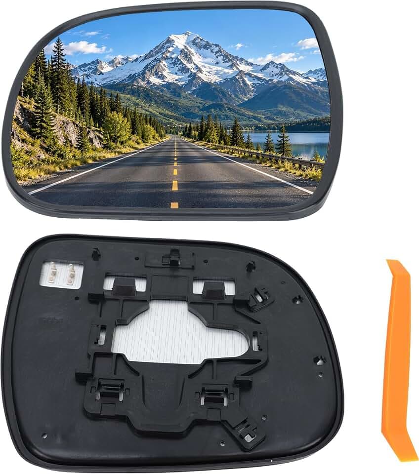 Left Driver Side Mirror Glass Replacement for Lexus RX330 2004-2006 RX350 2007-2009 RX400h 2006-2009 Heated Rear View Mirror Glass with Backing Plate