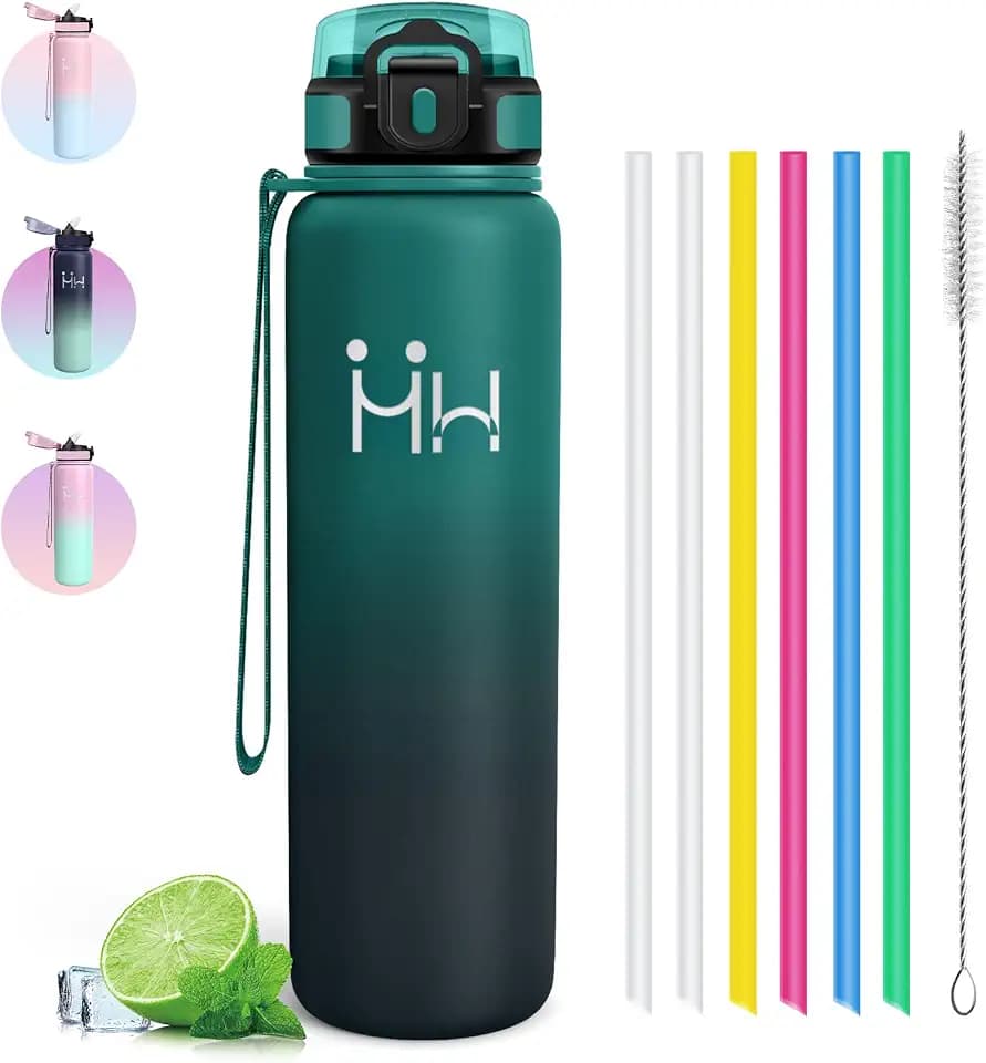 Trinkflasche Edelstahl - Wasserflasche 1l Edelstahl - Auslaufsichere Trinkflasche - Leicht zu Reinigen - Isolierflasche Doppelwandig - Thermosflasche für Wandern, Sport, Fitness, Outdoor, Büro