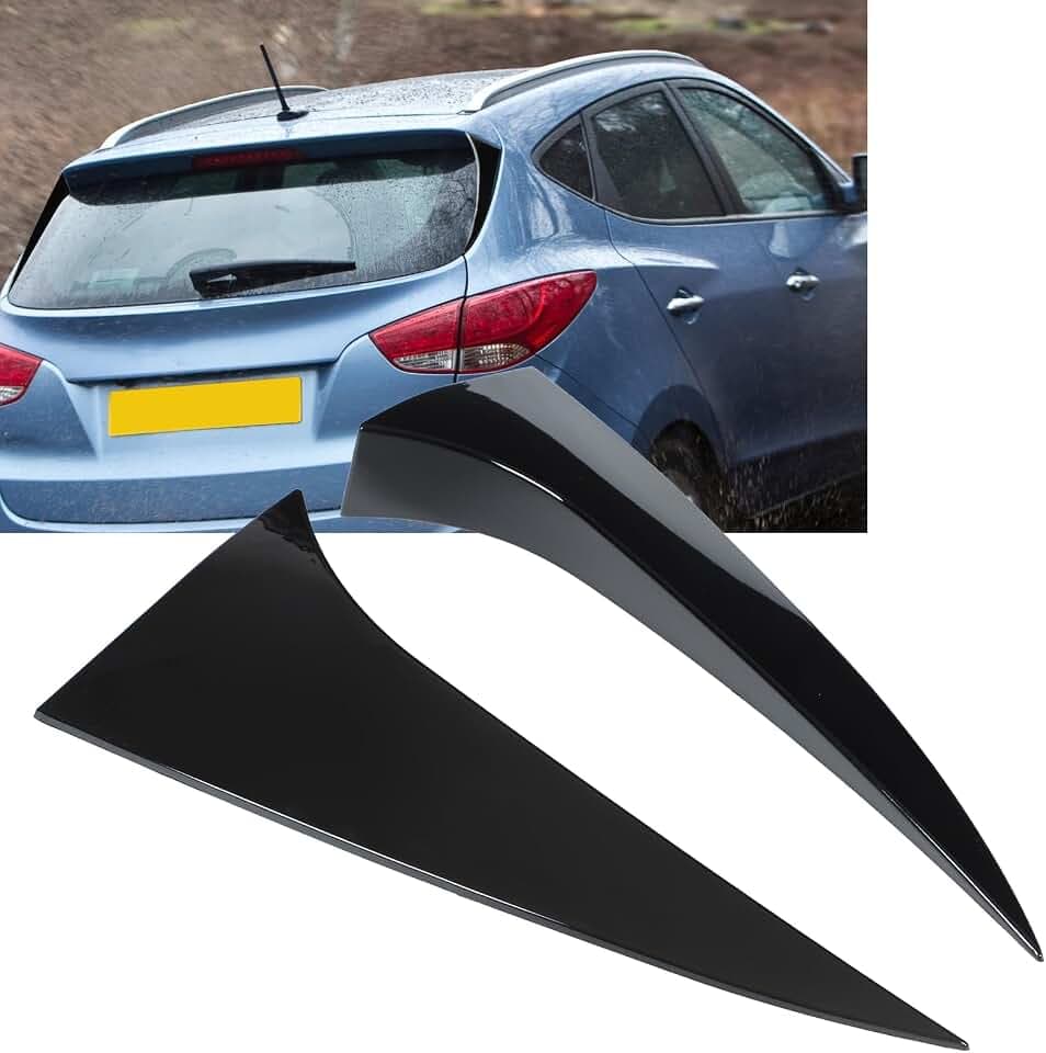 2 Stück Glänzend Schwarzer Heckscheiben-Seitenspoiler, Heckscheibenspoiler Originalreparatur, Spoilerflügel Autozubehör Ersatz, Für Hyundai Ix35 2010-2017