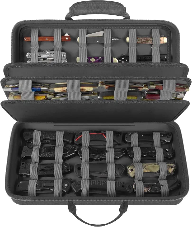 Boobowl Pocket Knife Display Case, 88 Slots for Folding Knife Storage