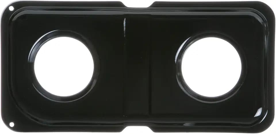 GE WB34K10010 Genuine OEM Porcelain Double Drip Pan for Left Side Burners (Black) for GE Gas Ranges
