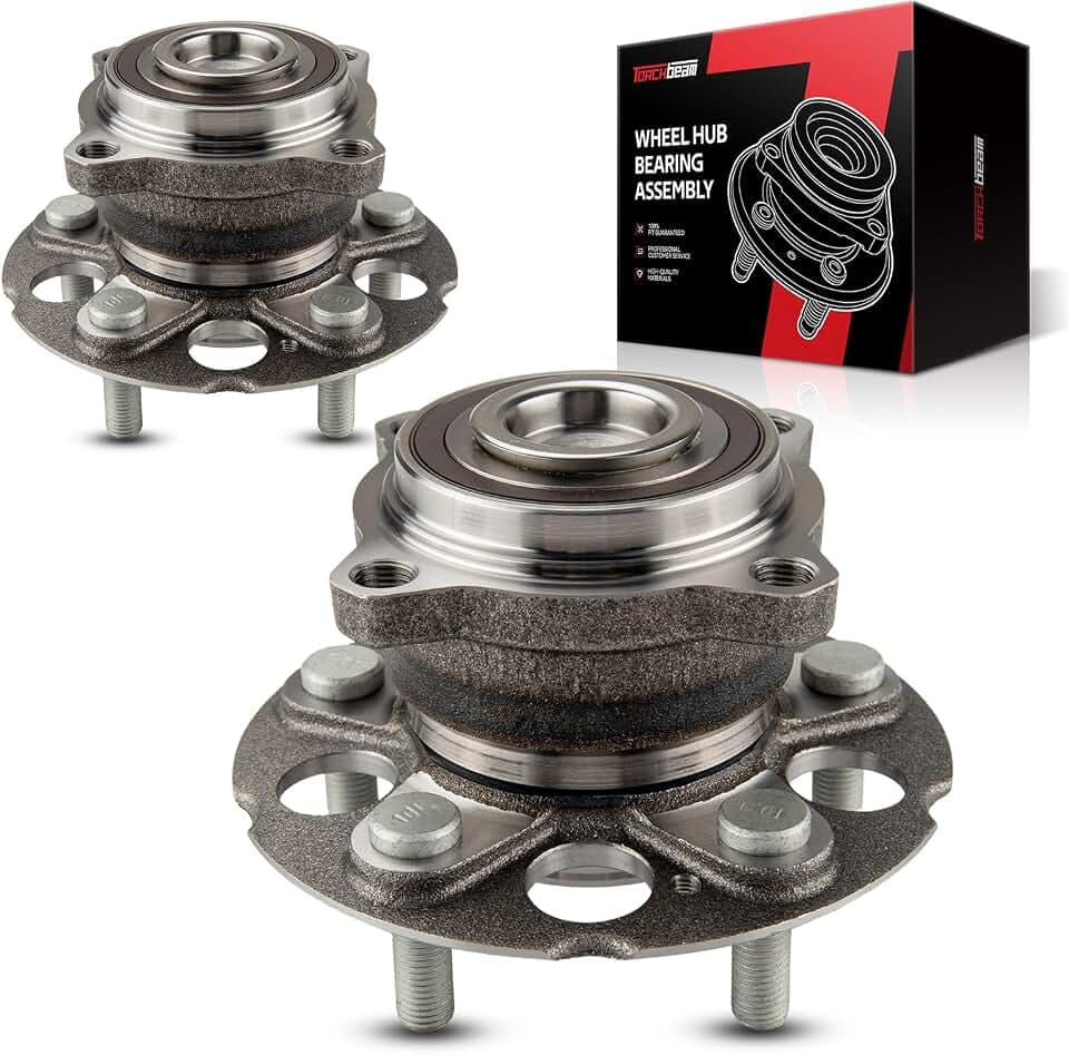 Torchbeam Pair 512344 Rear Wheel Hub Bearing Assembly for 2007-2011 CR-V, 2012-2015 Crosstour, 2010-2011 Accord Crosstour Wheel Bearing 5 Lugs FWD