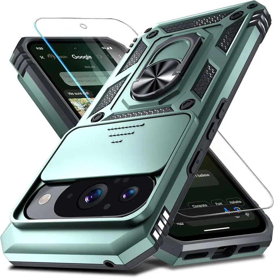 for Google Pixel 10/10 Pro Case Built in Slide Camera Cover,Dark Green