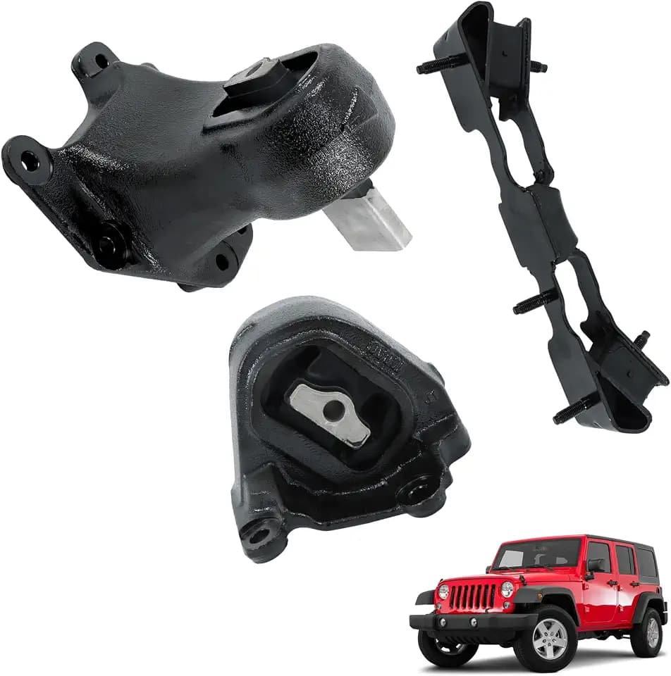 munirater 3pcs Engine Motor and Transmission Mount Replacement for Wrangler 3.6L 2012-2017