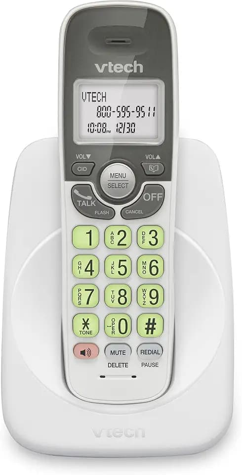 VTech Cordless Phone with DECT 6.0, Full-Duplex Speakerphone, Lighted Display, Backlit Keypad, Caller ID/Call Waiting, Volume Control, Hearing Aid Compatible, Wall Mount | VG131 (White)