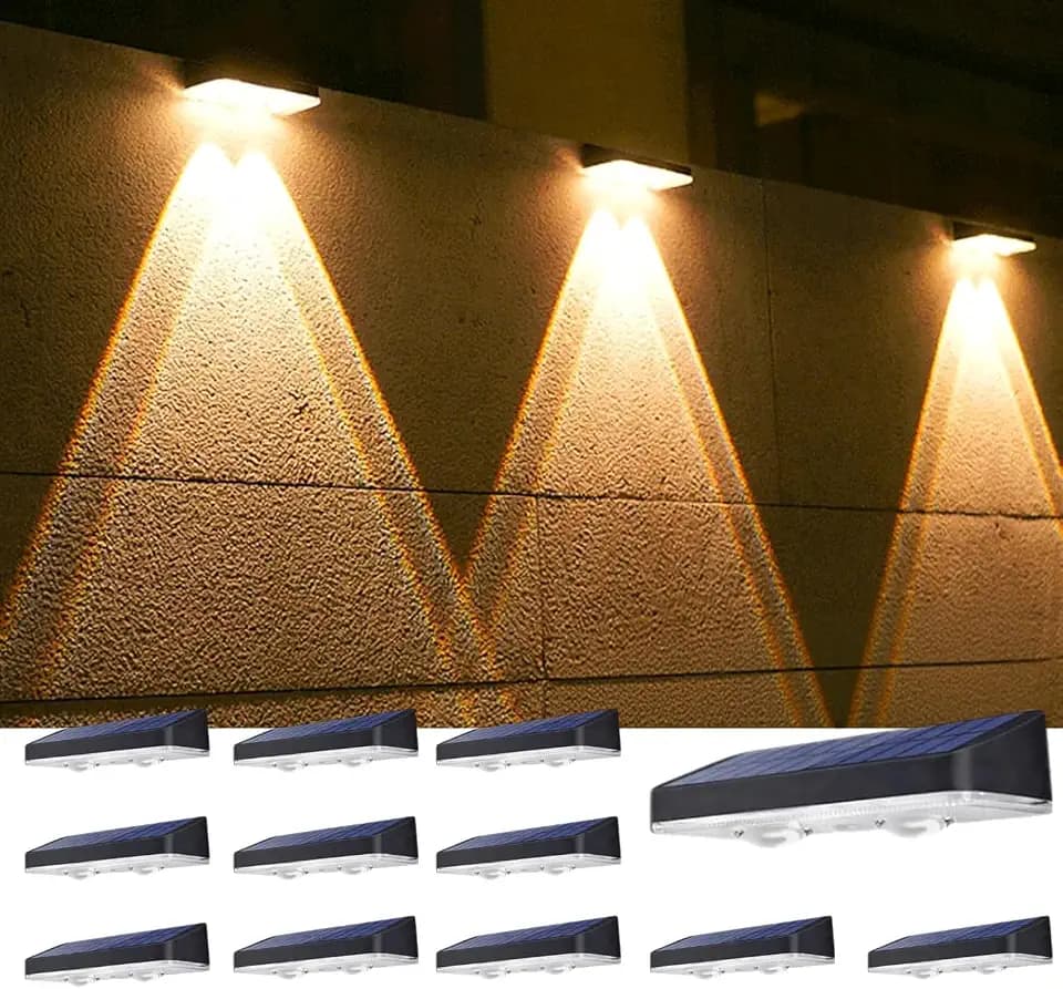 Solar Deck Lights Outdoor 12 Pack for Wall, Step, Porch, Deck, Railing