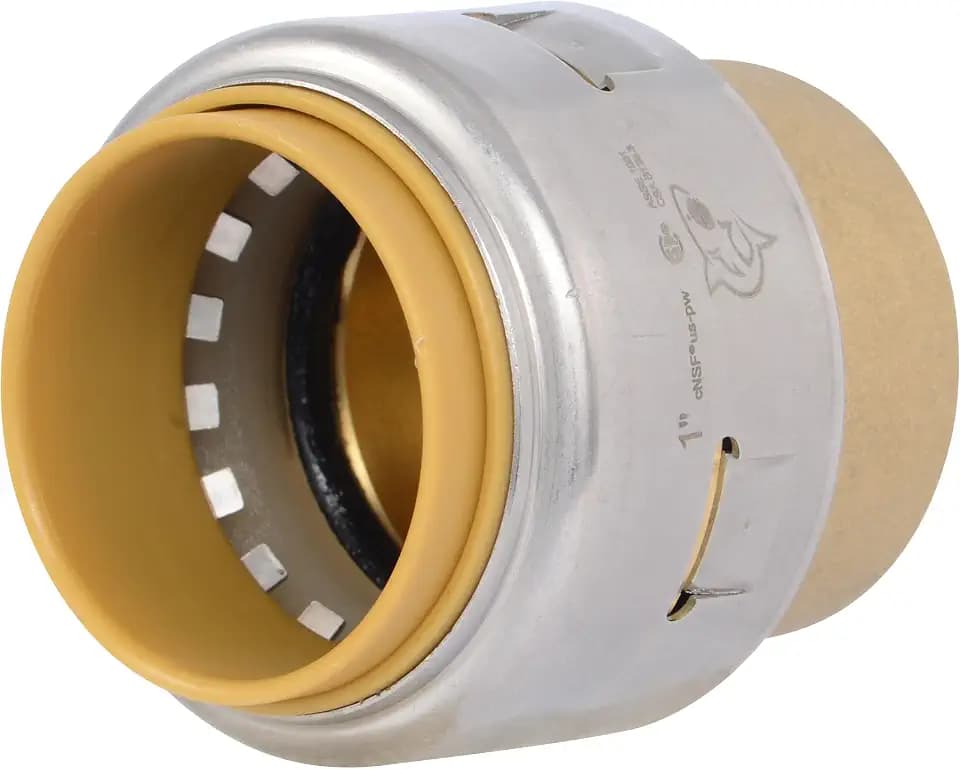 SharkBite Max 1 Inch Push Cap, Push to Connect Brass Plumbing Fitting, PEX Pipe, Copper, CPVC, PE-RT, HDPE, UR520A